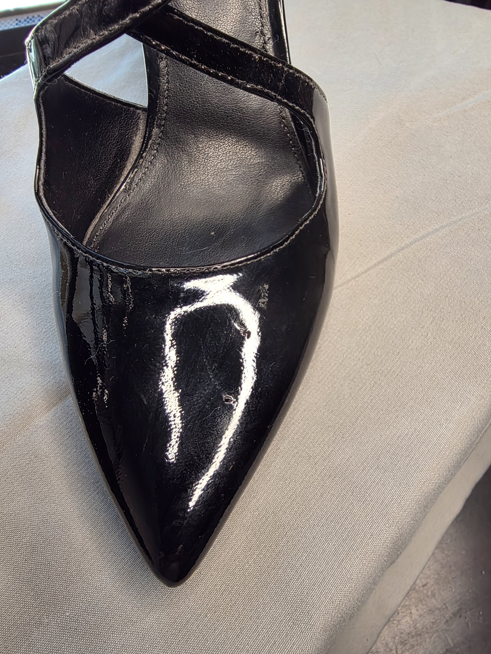 Michael Kors Black Patent Strappy Pointed-Toe Heels - Picture 2 of 5